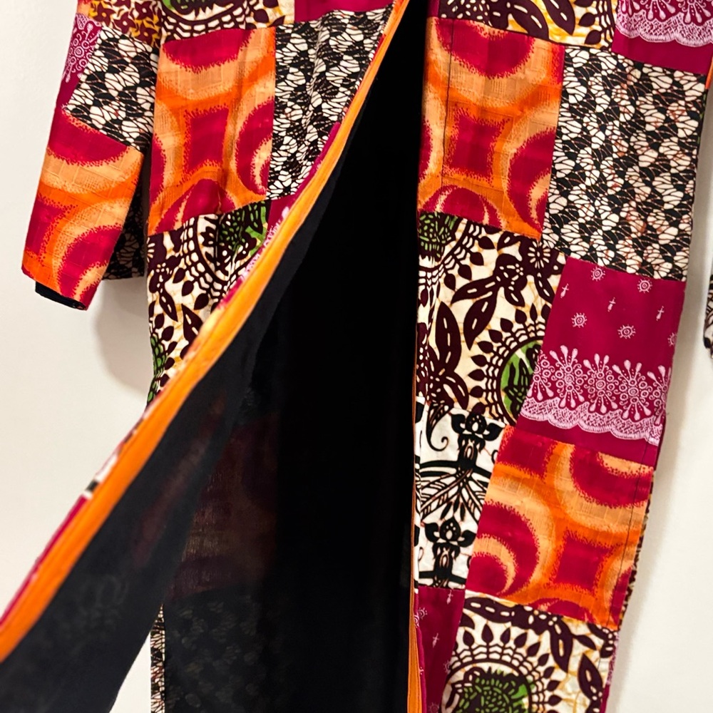 Vintage Patchwork Long Coat Size Large - image 2